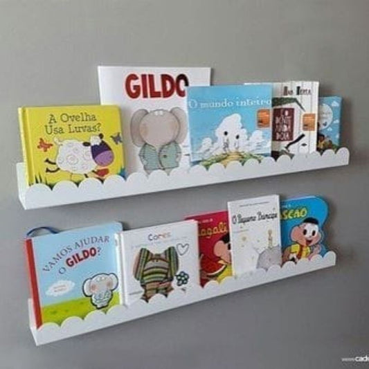 kit 2 Prateleira Ondinha Nicho em Mdf Decoração De Ambientes Livro Revista Infantil
