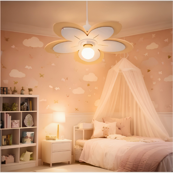 Lustre Flor Amarelo e Branco - Lustre Para Quarto Infantil