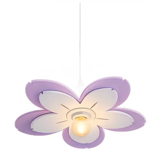 Lustre Flor Lilás e Branco - Lustre Para Quarto Infantil