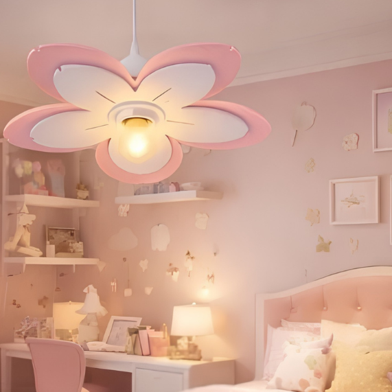 Lustre Flor Amarelo e Branco - Lustre Para Quarto Infantil