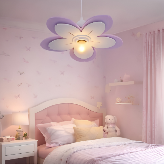 Lustre Flor Amarelo e Branco - Lustre Para Quarto Infantil