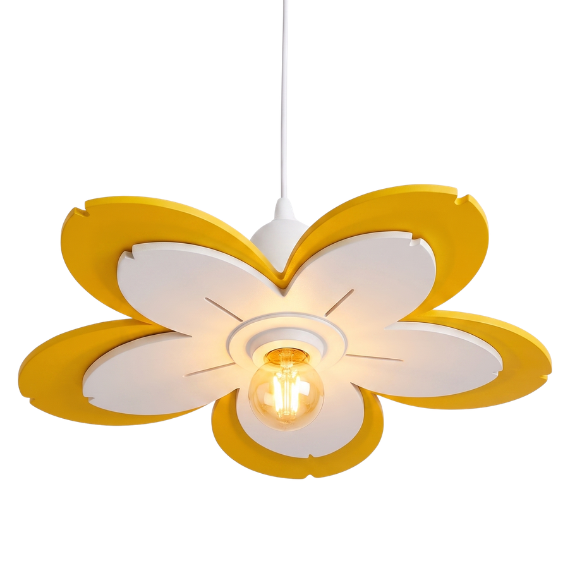 Lustre Flor Rosa e Branco - Lustre Para Quarto Infantil